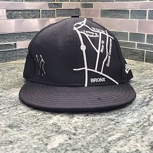 New Era 59 Fifty NY Yankees MLB Baseball  Blue Wool Subway Map Fitted Hat 7 1/8